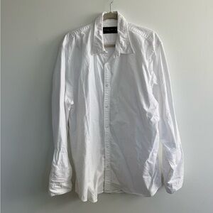 Abercrombie & Fitch White Men's Long-Sleeve Button-Up Shirt